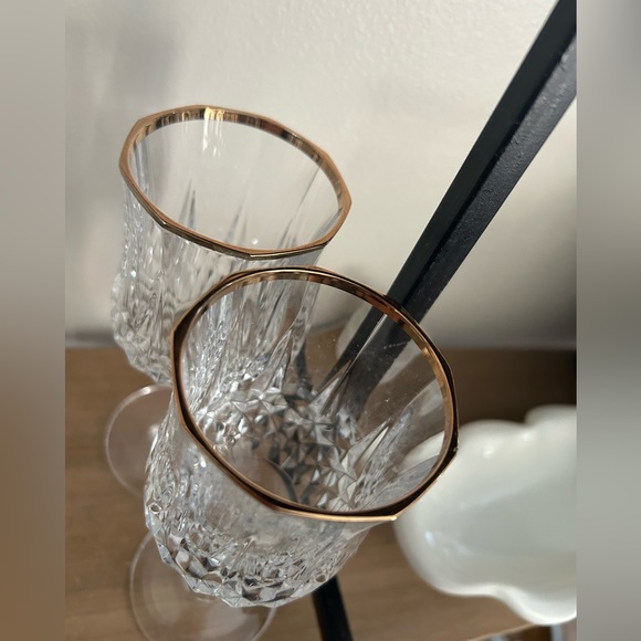 Set of 4 Cristal D'Arques-Durand Longchamp Gold Wine Glasses - Picture 3 of 5